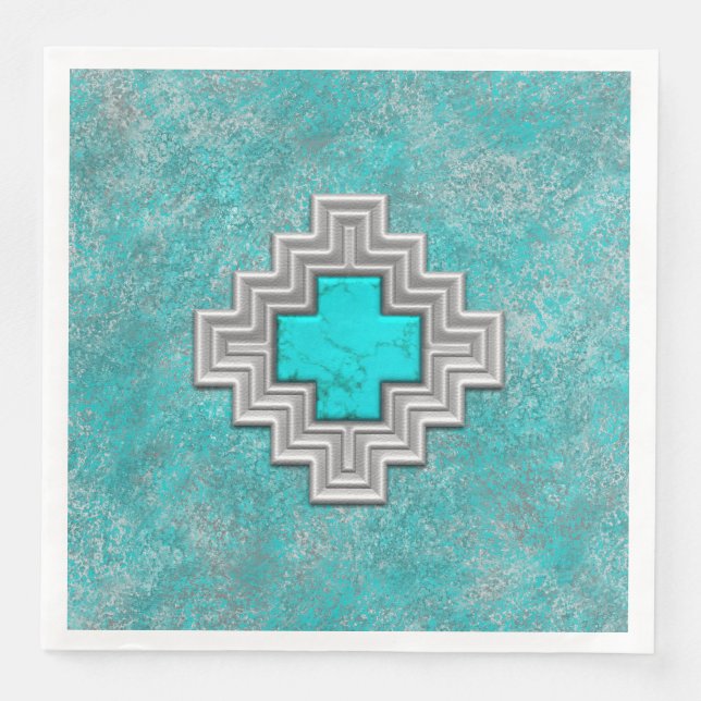 Serviette Jetable Turquoise du sud-ouest (Devant)