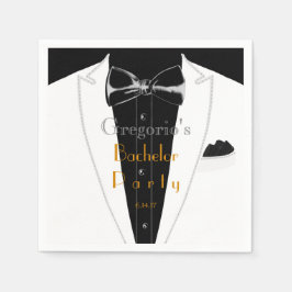 Serviette Jetable Tuxedo blanc