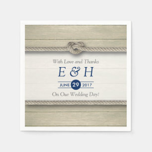 Serviette Jetable Tying The Knot Rustic Beach Wedding
