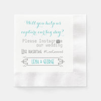 Typographie avec le hashtag Instagram aqua mariage