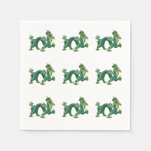 Serviette Jetable Un Dragon Vert avec Triage Or