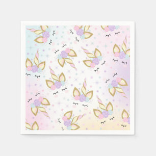 Serviette Jetable Unicorn Anniversaire de la fête Napkin Whimsical U