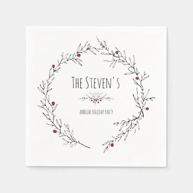 Serviette Jetable Vacances de Holly Berry (Devant)