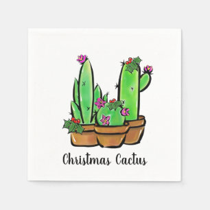 Serviette Jetable Vacances sympa Xmas Cactus cactus cactus succulent