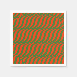 Serviette Jetable Vagues rouges et vertes