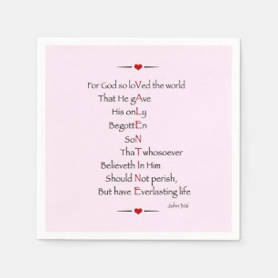 Serviette Jetable VALENTINE - Pour Dieu si aimé le monde