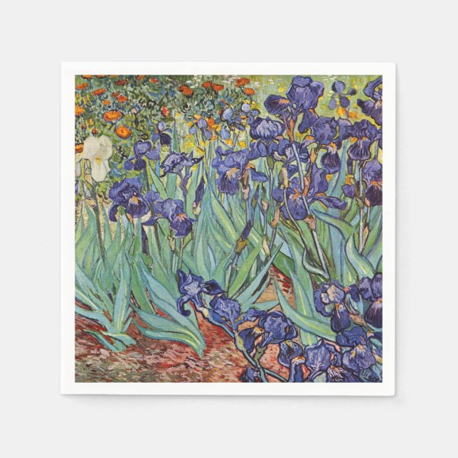 Serviette Jetable Van Gogh Irises Peinture impressionniste (Devant)