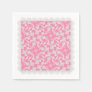 Serviette Jetable Vaporisateur floral, NAPKINES DE FÊTE DANSE-BLANC-