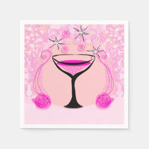 Serviette Jetable verres à vin motif Napkin