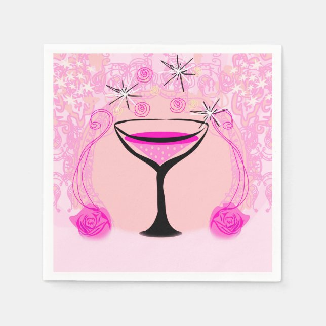 Serviette Jetable verres à vin motif Napkin (Devant)