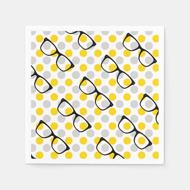 Serviette Jetable Verres Hipster Polka Dot Papier (Devant)