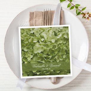Serviette Jetable Vert Annabelle Hydrangea Mariage Floral