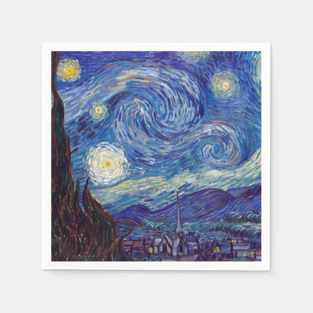 Serviette Jetable VINCENT VAN GOGH - Starry night 1889 (Devant)