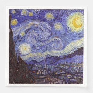 Serviette Jetable Vincent Van Gogh Starry Nuit Vintage Art