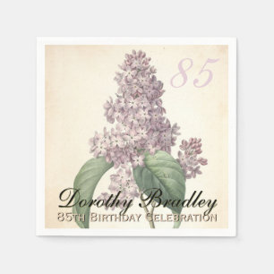 Serviette Jetable Vintage Botanical Lilac 85e anniversaire PN