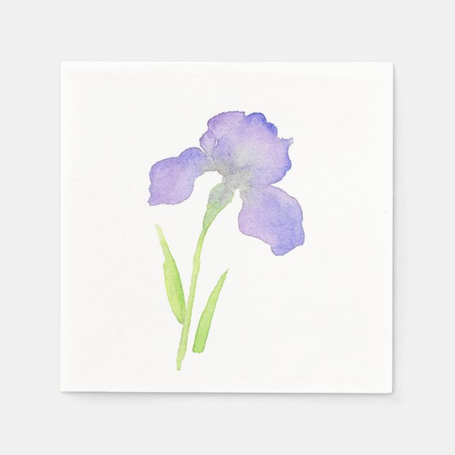 Serviette Jetable Violet Iris (Devant)