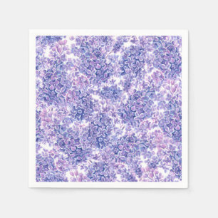 Serviette Jetable Violette aquarelle fleurs lilas