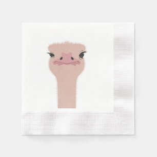 Serviette Jetable Visage drôle d'autruche