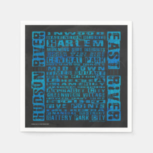 Serviette Jetable Voisinages de NYC bleus