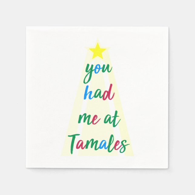 Serviette Jetable Vous M'Avez Eu À Tamales Hispanic Christmas Napkin (Devant)