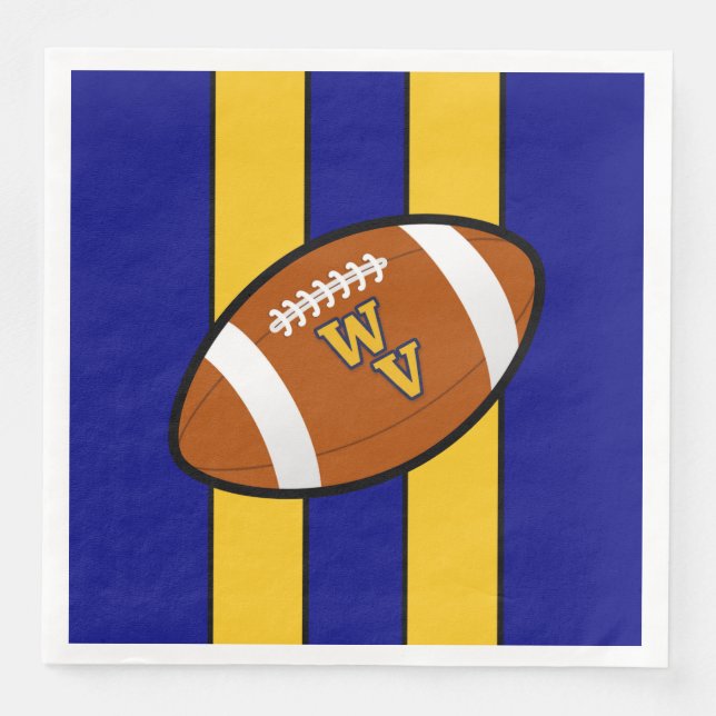 Serviette Jetable West Virginia Football Blue and Gold Pride (Devant)