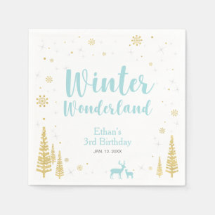 Serviette Jetable Winter Onederland 1er Anniversaire Papier de fête 