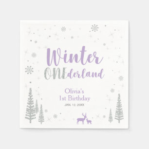 Serviette Jetable Winter Onederland 1er Anniversaire Papier de fête 