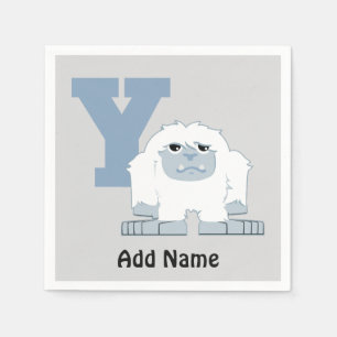 Serviette Jetable Y est pour Yeti Cute Cartoon Yeti Monster