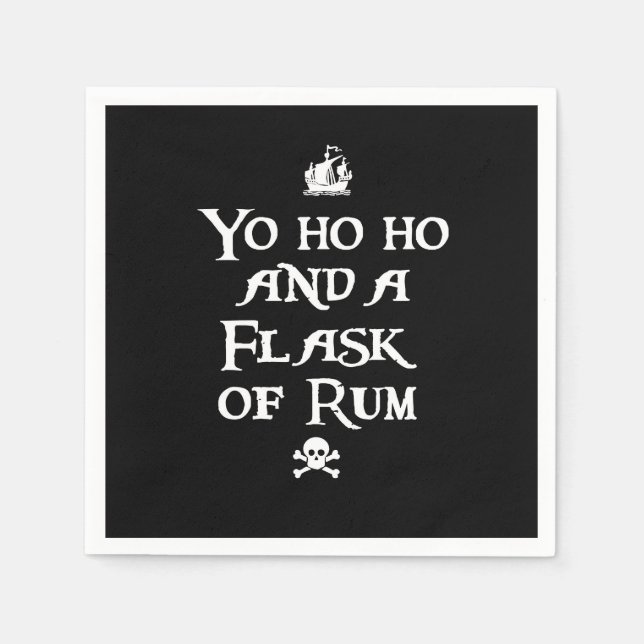 Serviette Jetable Yo ho ho et une fiole de rhum (Devant)