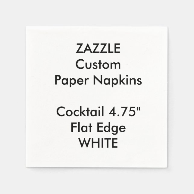 Serviette Jetable Zazzle Custom Small WHITE Cocktail Papier à cockta (Devant)