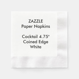 Serviette Jetable ZAZZLE Personnalisé BLANC Cocktail Coin Papier à C