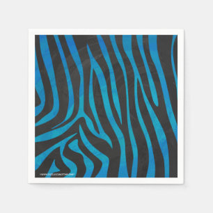 Serviette Jetable Zebra Black et Blue Print