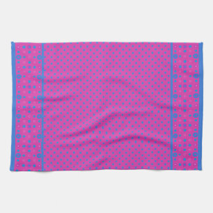 Serviette Kichen, Magenta : Points Bleus Lumineux