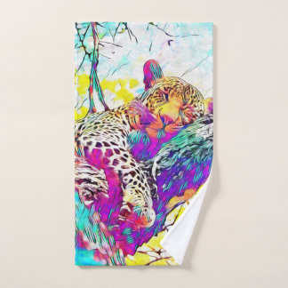 Serviette léopard arc-en-ciel