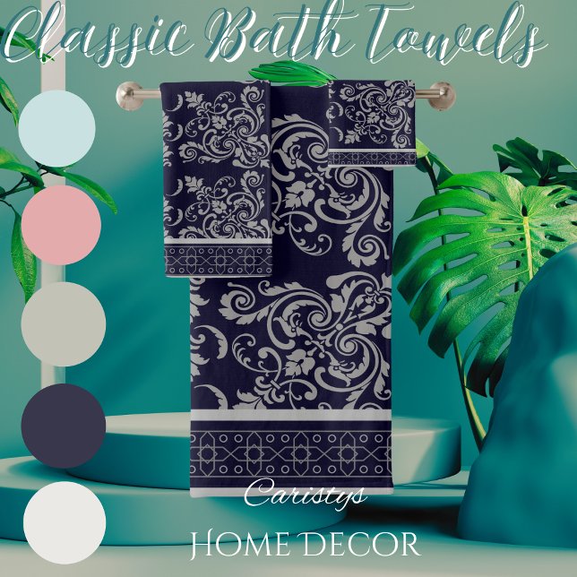 Serviette marine aux parfums gris (Créateur téléchargé)