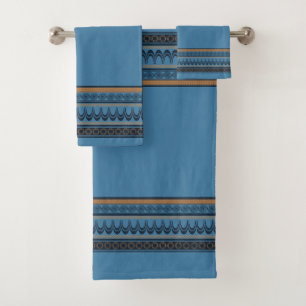 Serviette Minoan Bleu - Ancienne Élégance