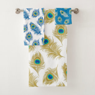 Serviette Motif Peacock Feather