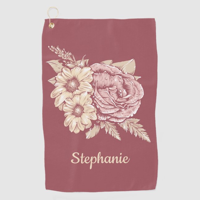 Serviette nommée faite sur commande de golf (Devant)