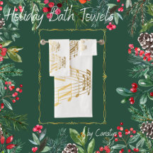 Serviette Notes de Musique Arbre de Noël en Or