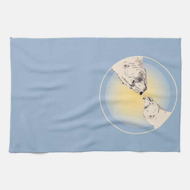 Serviette Ours Polaire Mère & Cube Porter Serviett (Horizontal)