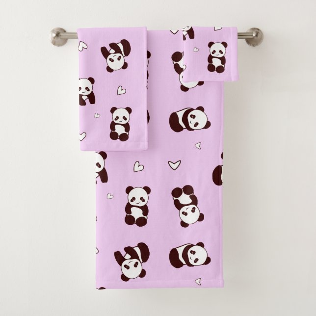 Serviette Pale Panda Violet (En situation)