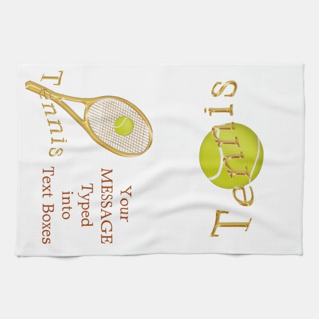 Serviette personnalisée de tennis, idées de cadeau (Horizontal)