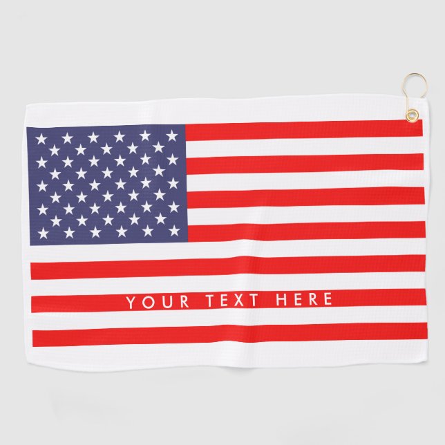 Serviette personnalisée patriotique de golf de (Horizontal)