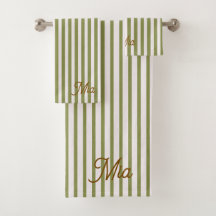Serviette personnalisée rayée avec nom personnalis