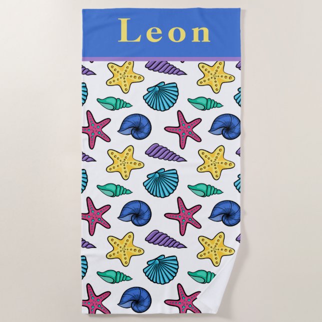 Serviette personnalisée Seashell Beach (Devant)