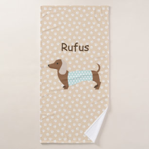 Serviette personnalisée teckel Rufus