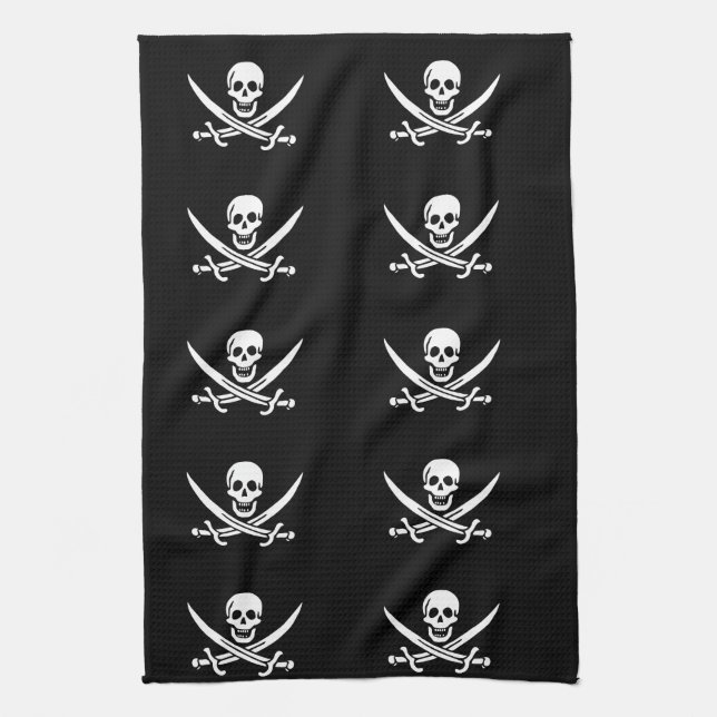 Serviette pirate pour le crâne et les os croisés (Vertical)