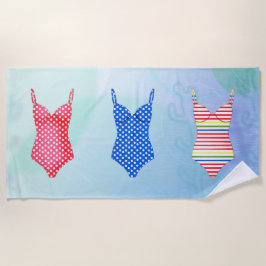 Serviette plage en maillot de bain