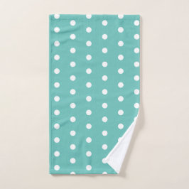 Serviette Pointe Polka (Aqua & Blanc)
