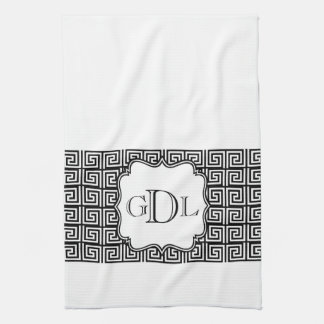 Serviette principale grecque noire et blanche de